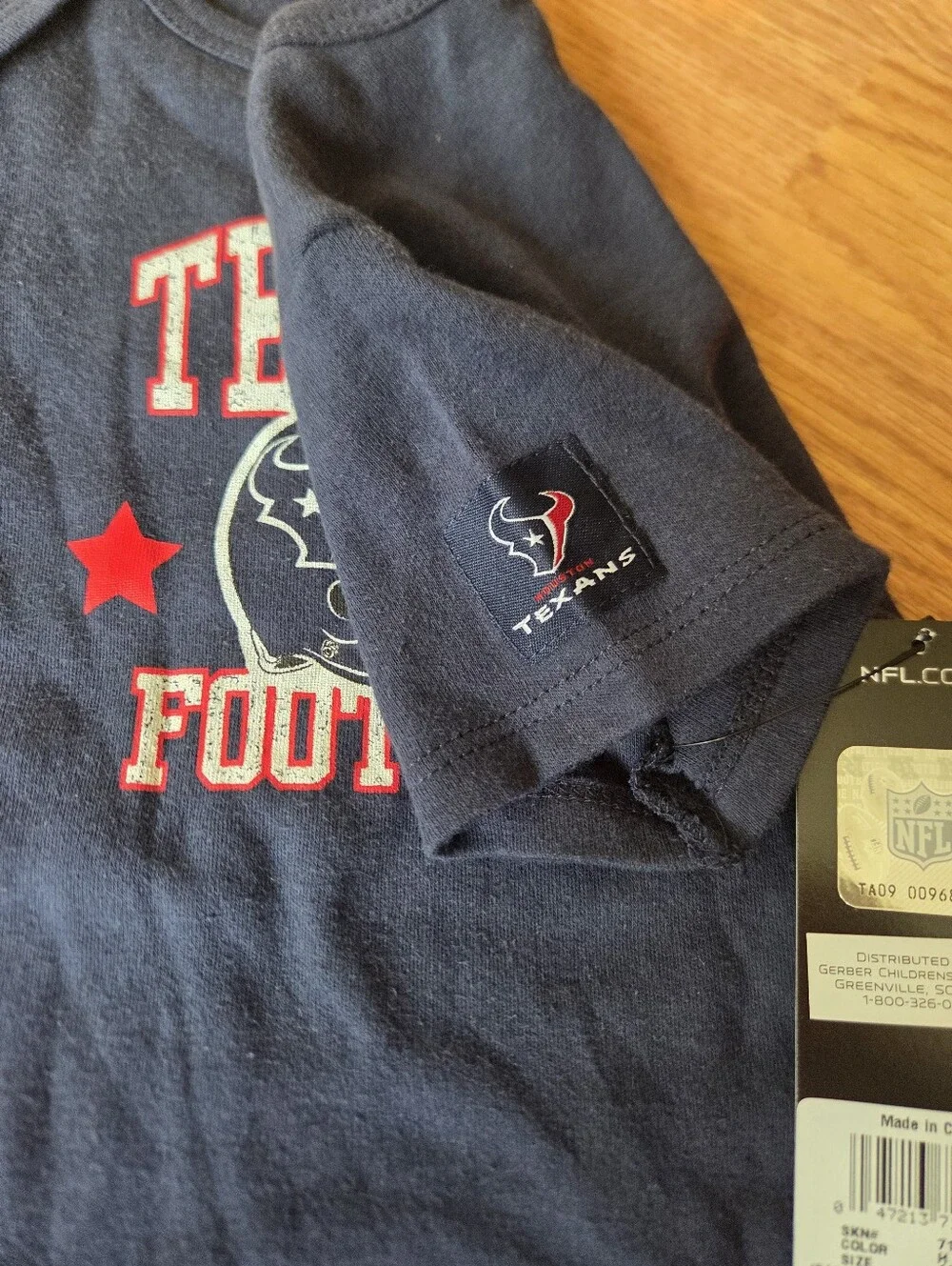 NFL Houston Texans Baby Bodysuit 18M 2pc Set Navy Red Short Sleeves NWT